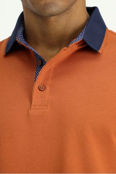 Polo Collar Regular Fit Patterned Cotton T-Shirt