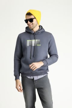 Hooded Fleece-Lined Printed Cotton Sweatshirt