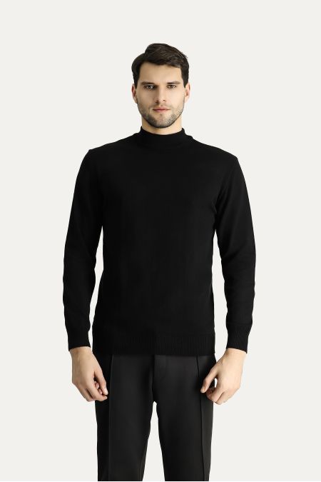 Bateau-Ausschnitt Slim-Fit Baumwollstrickpullover