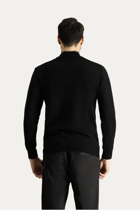 Bateau Neck Slim Fit Cotton Knit Sweater