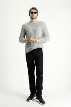 Pullover aus Wolle mit Rundhalsausschnitt, Slim Fit