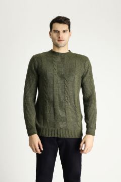 Pullover aus Wolle mit Rundhalsausschnitt, Slim Fit