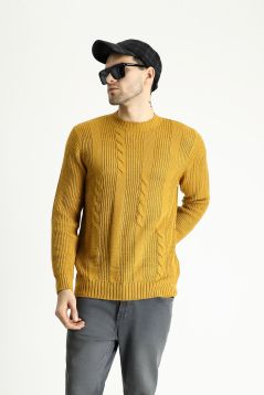 Pullover aus Wolle mit Rundhalsausschnitt, Slim Fit