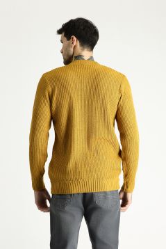 Rundhals-Slim-Fit-Gemusterter Strickpullover