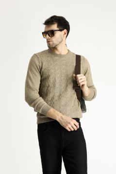 Pullover aus Wolle mit Rundhalsausschnitt, Slim Fit