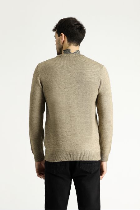 Pullover aus Wolle mit Rundhalsausschnitt, Slim Fit