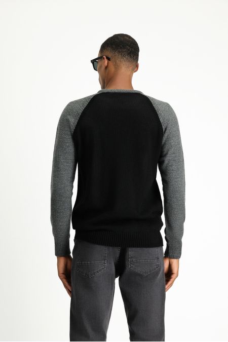 Rundhals Regular-Fit Nahtloser Gemusterter Strickpullover