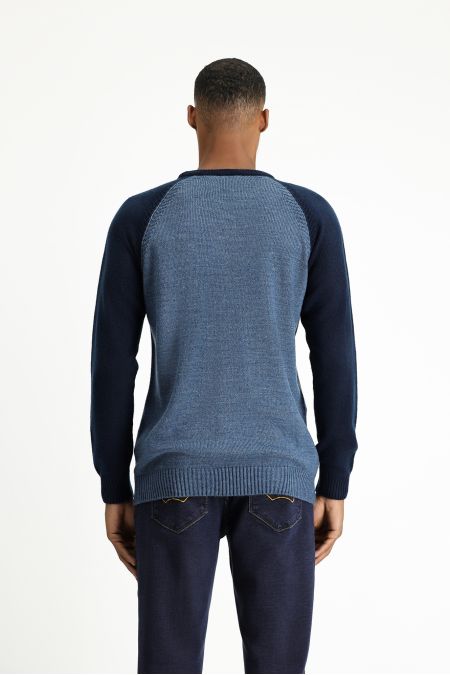 Rundhals Regular-Fit Nahtloser Gemusterter Strickpullover