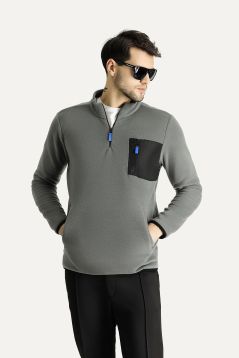 Fleece-Sweatshirt mit Reißverschluss