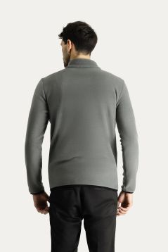 Halb Reißverschluss Fleece-Sweatshirt