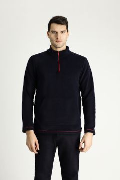 Halb Reißverschluss Fleece-Sweatshirt