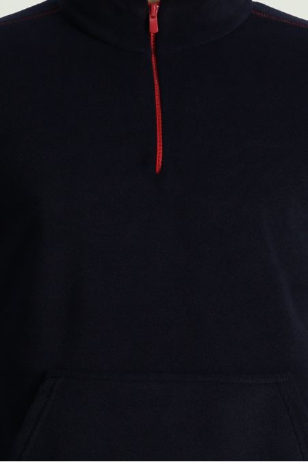 Halb Reißverschluss Fleece-Sweatshirt