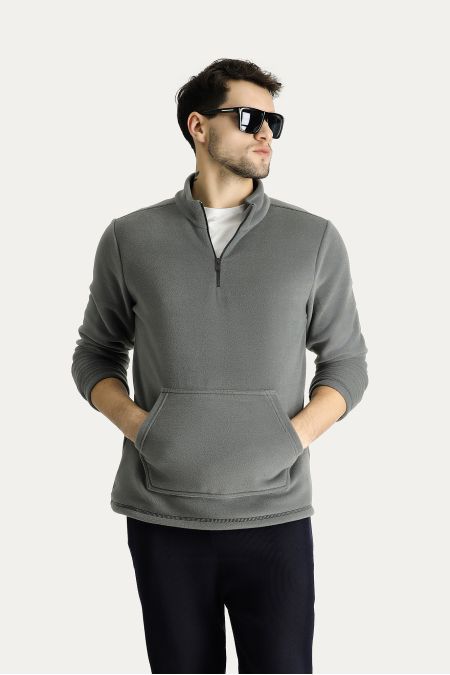 Zipper Fleece Sweatshirt