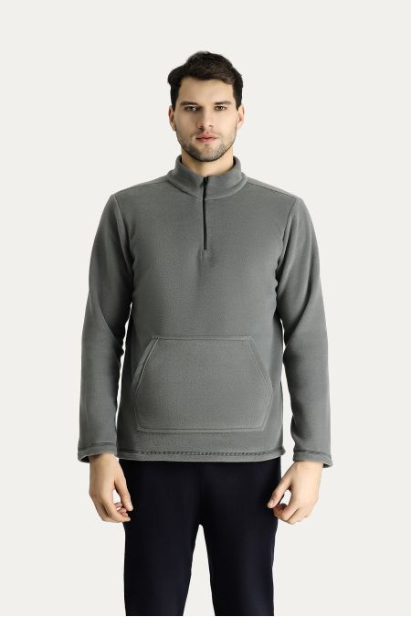 Fleece-Sweatshirt mit Reißverschluss