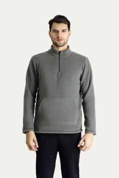 Zipper Fleece Sweatshirt