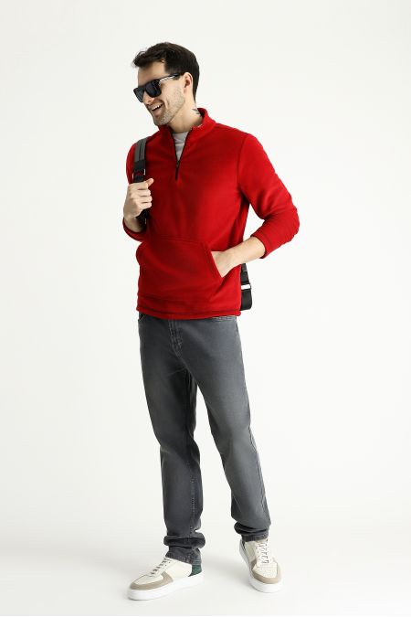 Zipper Fleece Sweatshirt