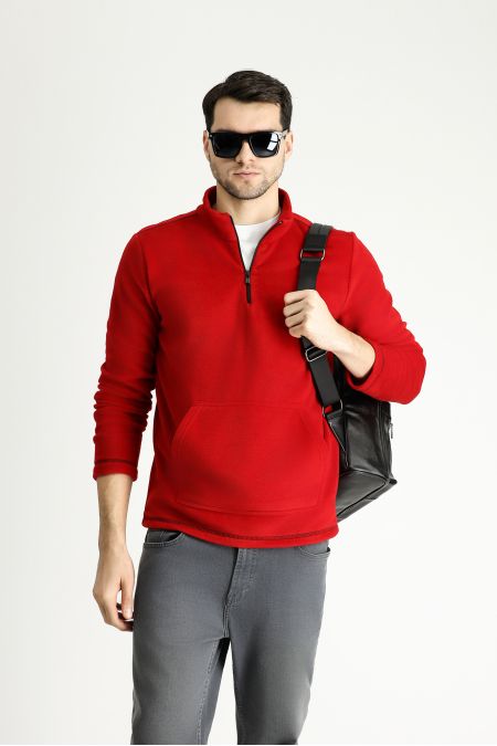 Zipper Fleece Sweatshirt