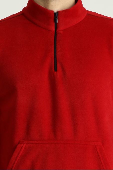 Halb Reißverschluss Fleece-Sweatshirt