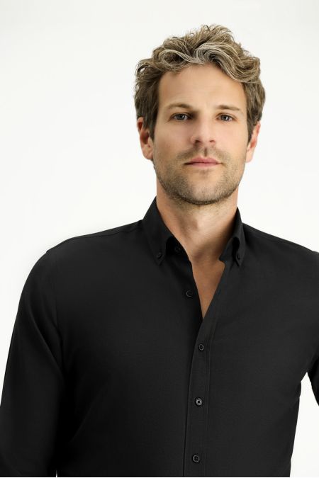 Long Sleeve Slim Fit Cotton Oxford Shirt