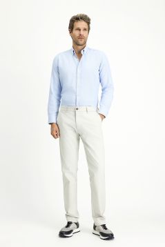 Langarm Slim Fit Baumwoll-Oxfordhemd