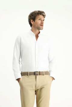 Langarm Slim Fit Baumwoll-Oxfordhemd