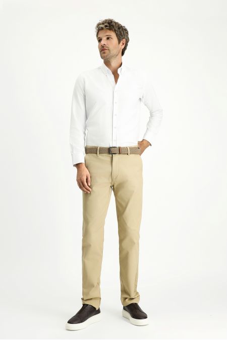 Langarm Slim Fit Baumwoll-Oxfordhemd