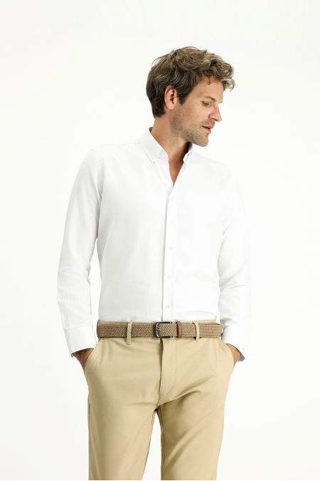 Langarm Slim Fit Baumwoll-Oxfordhemd