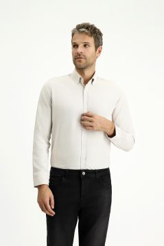 Langarm Slim Fit Baumwoll-Oxfordhemd