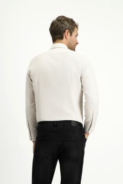 Langarm Slim Fit Baumwoll-Oxfordhemd