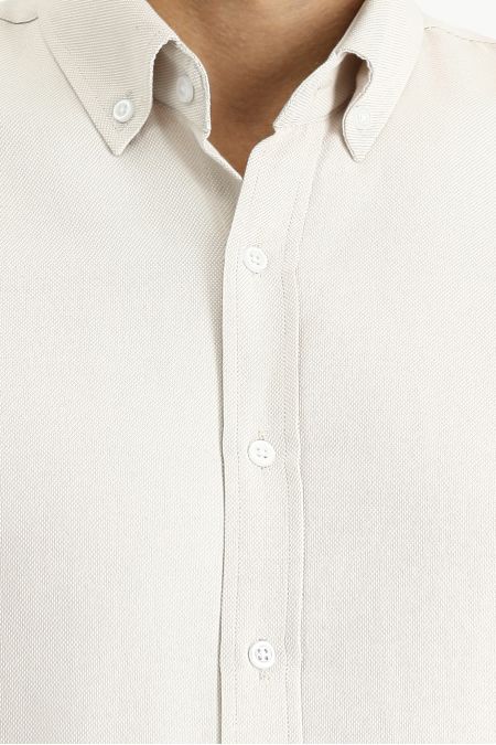 Langarm Slim Fit Baumwoll-Oxfordhemd