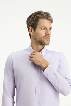 Long Sleeve Slim Fit Cotton Oxford Shirt