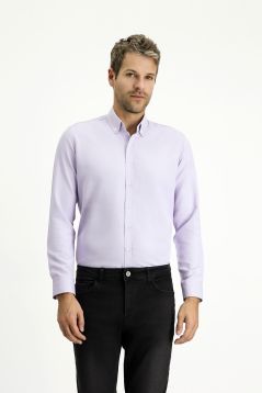 Long Sleeve Slim Fit Cotton Oxford Shirt