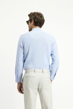 Langarm Slim Fit Baumwoll-Oxfordhemd