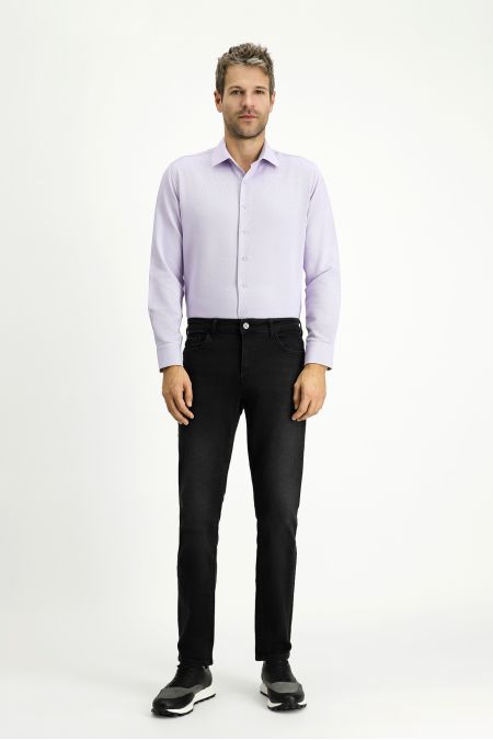 Langarm Slim Fit Baumwoll-Oxfordhemd