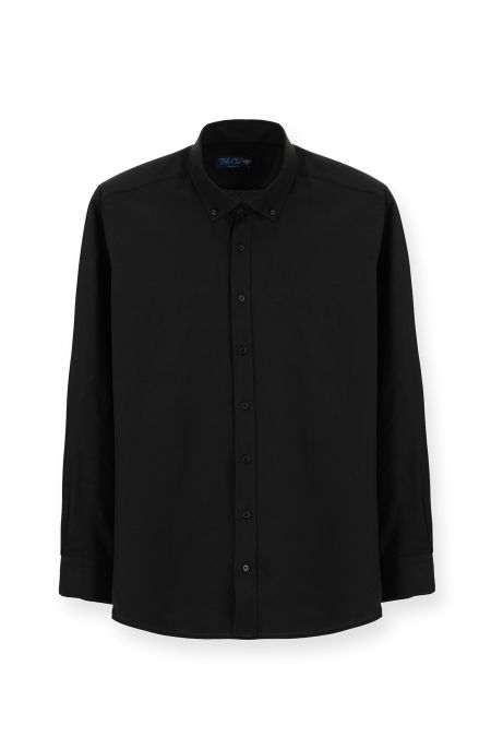 Langarm Regular-Fit Button-Down Kragen Oxford Bügelleichtes Baumwollhemd