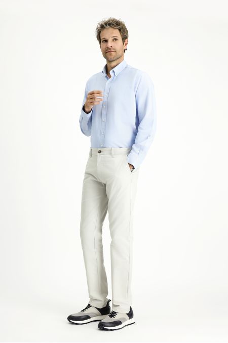 Long Sleeve Regular Fit Plain Cotton Oxford Shirt