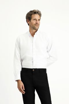 Long Sleeve Regular Fit Plain Cotton Oxford Shirt