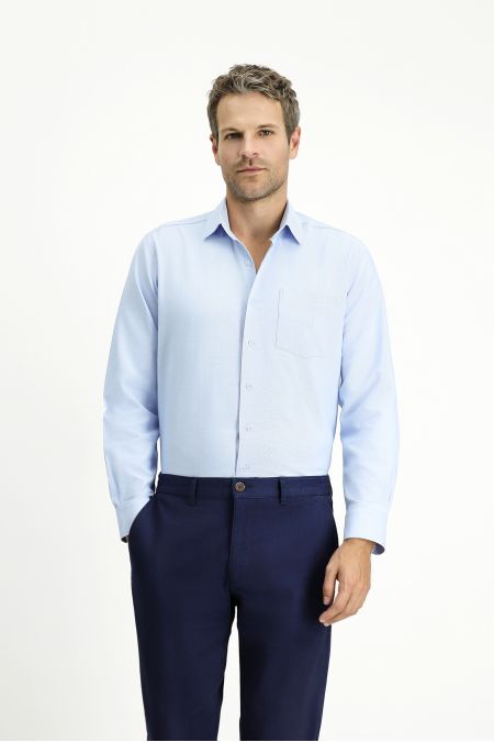 Long Sleeve Regular Fit Plain Cotton Oxford Shirt