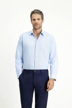 Long Sleeve Regular Fit Plain Cotton Oxford Shirt