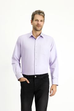 Long Sleeve Regular Fit Plain Cotton Oxford Shirt