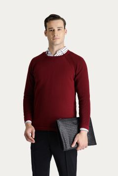 Pullover mit Rundhalsausschnitt, Slim Fit