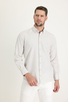 Long Sleeve Relax Fit Linen-Looking Shirt