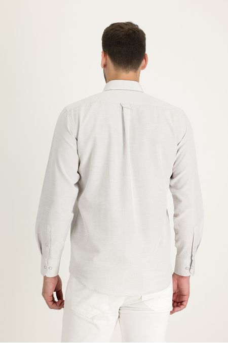 Long Sleeve Relax Fit Linen-Looking Shirt