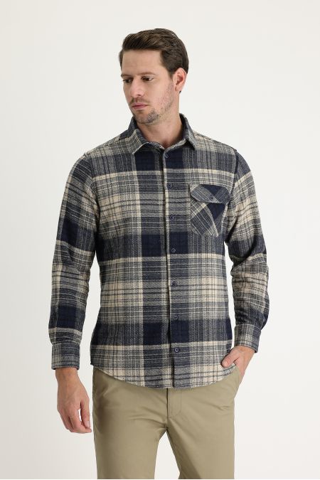 Long Sleeve Plaid Flannel Shirt