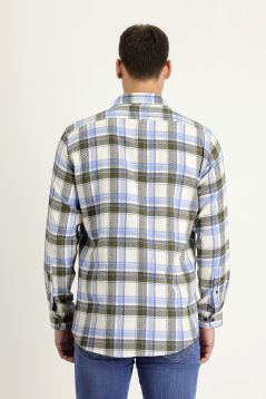 Long Sleeve Plaid Slim Fit Shirt