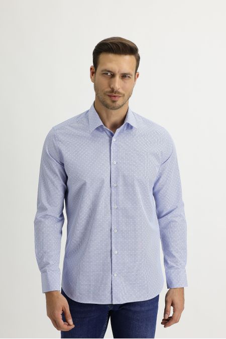 Long Sleeve Slim Fit Patterned Shirt