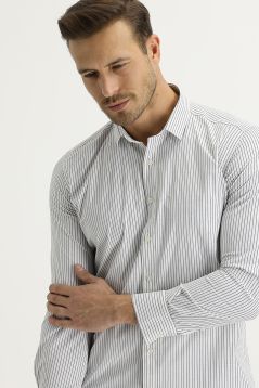 Long Sleeve Striped Slim Fit Shirt