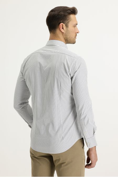 Long Sleeve Striped Slim Fit Shirt