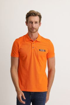 T-Shirt Mit Polokragen, Gemustert, Slim Fit