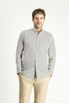 Long Sleeve Slim Fit Patterned Shirt